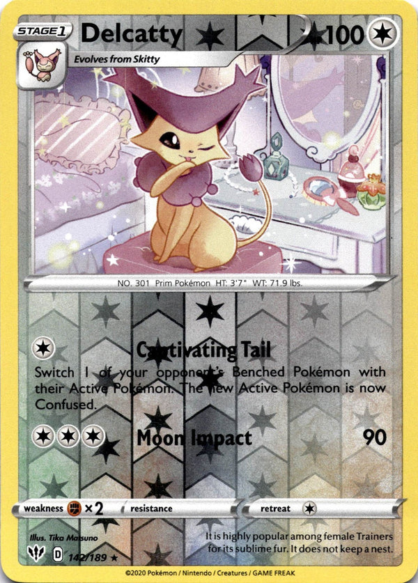 Pokemon Delcatty 142/189 Darkness Ablaze Reverse Holo NM
