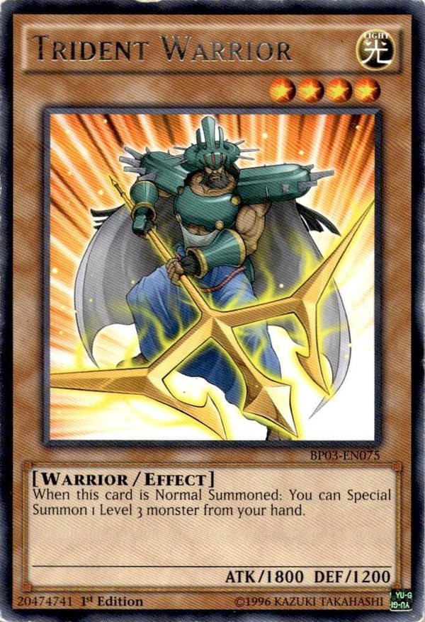 Yugioh Trident Warrior BP03-EN075 Rare 1st Edition DAMAGED