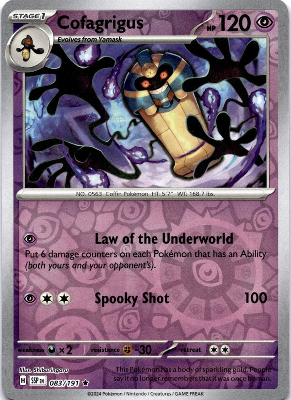Pokemon Cofagrigus 083/191 Surging Sparks Reverse Holo NM