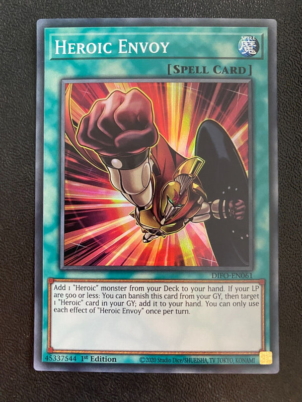 Yugioh Heroic Envoy DIFO-EN061 Super Rare 1st Edition NM/MINT