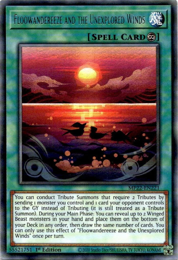 Yugioh Floowandereeze and the Unexplored Winds MP22-EN221 Rare 1st Edition NM