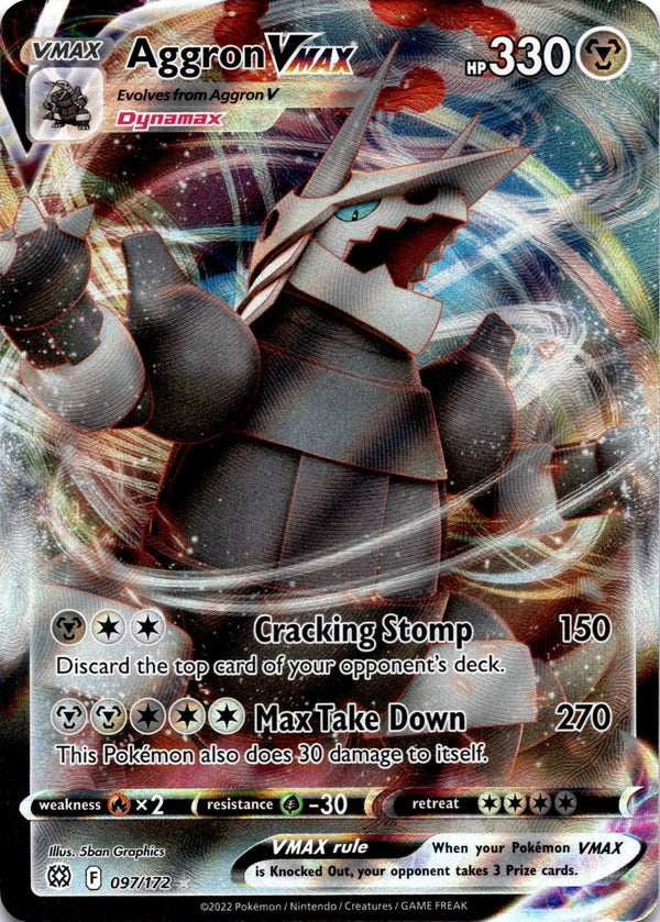 Pokemon Aggron VMAX 097/172 Brilliant Stars Full Art Holo NM
