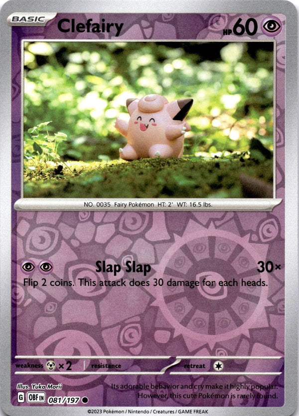 Pokemon Clefairy 081/197 Obsidian Flames Reverse Holo NM