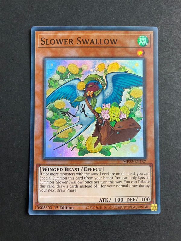 Yugioh Slower Swallow MP22-EN137 Super Rare 1st Edition NM