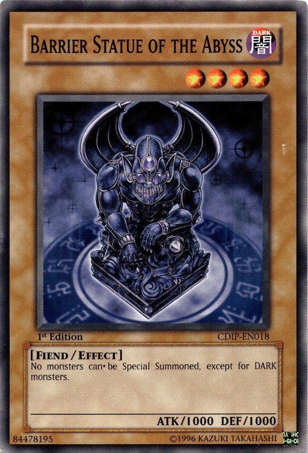 Yugioh Barrier Statue of the Abyss CDIP-EN018 Common 1st Edition MP