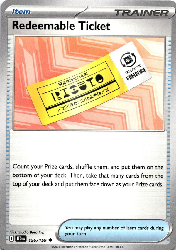 Pokemon Redeemable Ticket 156/159 Journey Together Non Holo NM
