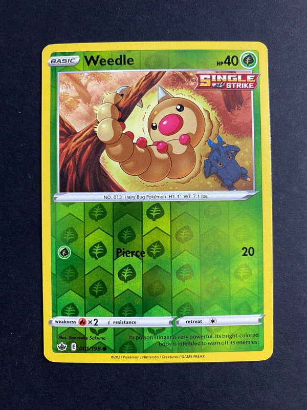Pokemon Weedle 001/198 Chilling Reign Reverse Holo NM