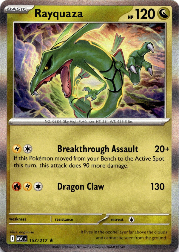 Pokemon Rayquaza 153/217 Ascended Heroes Holo NM