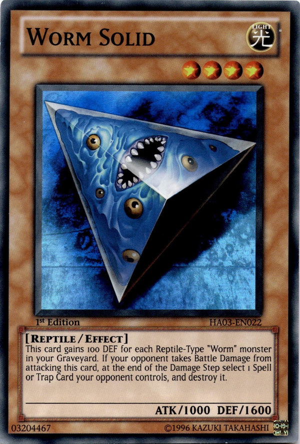 Yugioh Worm Solid HA03-EN022 Super Rare 1st Edition VLP/NM