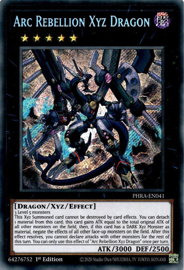 Yugioh Arc Rebellion Xyz Dragon PHRA-EN041 Secret Rare 1st Edition VLP/NM
