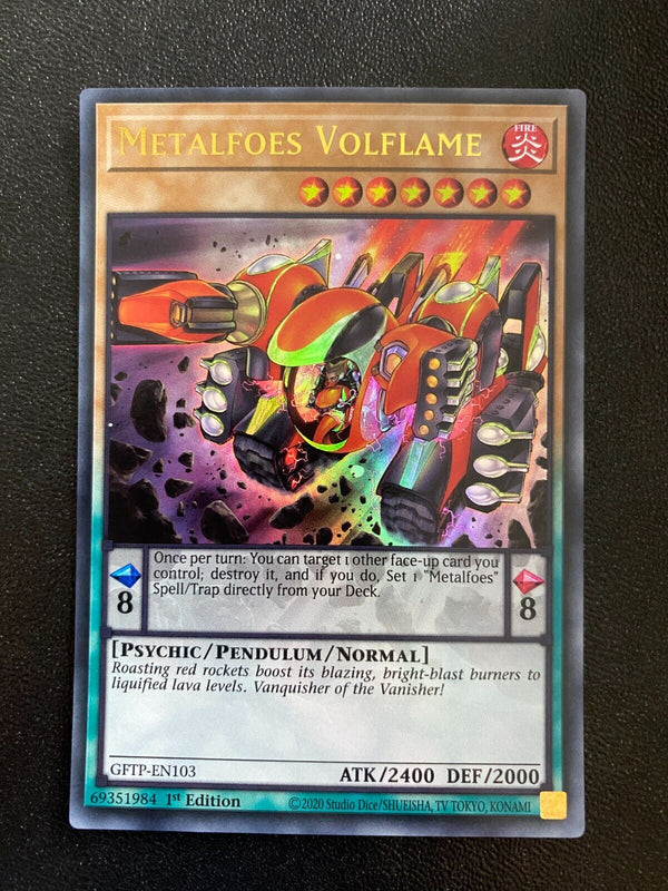 Yugioh Metalfoes Volflame GFTP-EN103 Ultra Rare 1st Edition VLP/NM