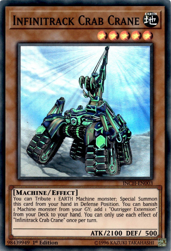 Yugioh Infinitrack Crab Crane INCH-EN003 Super Rare 1st Edition VLP/NM
