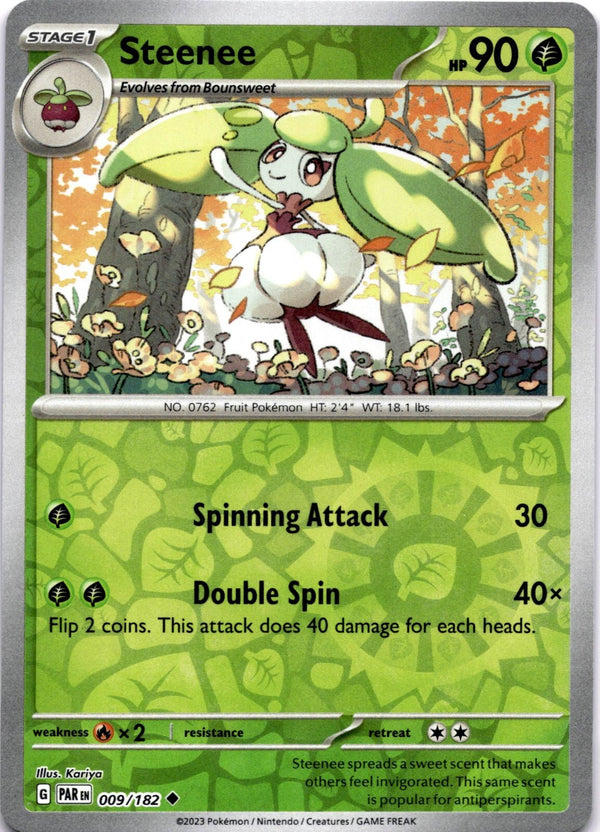 Pokemon Steenee 009/182 Paradox Rift Reverse Holo NM