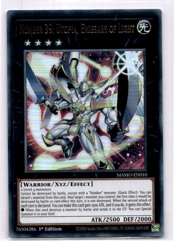Yugioh Number 39: Utopia, Emissary of Light MAMO-EN010 Ultra Rare 1st Edition NM
