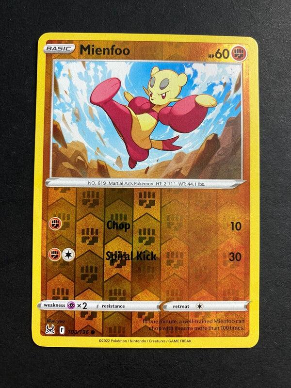 Pokemon Mienfoo 103/196 Lost Origin Reverse Holo NM