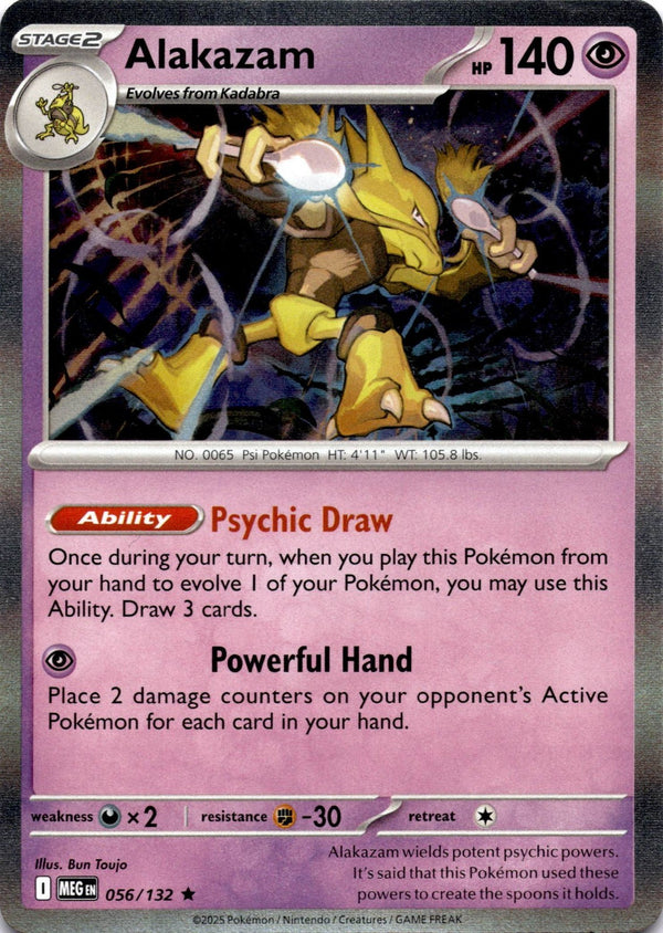 Pokemon Alakazam 056/132 Mega Evolution Holo NM