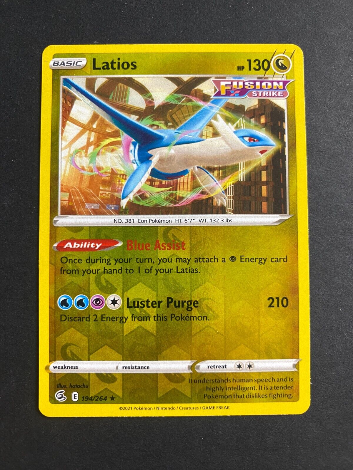 Pokemon Latios 194/264 Fusion Strike Reverse Holo NM