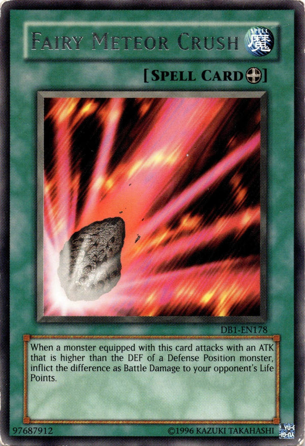 Yugioh Fairy Meteor Crush DB1-EN178 Rare Unlimited Edition DAMAGED/HP