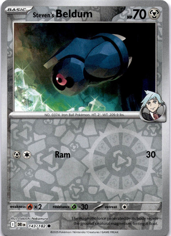 Pokemon Steven's Beldum 143/182 Destined Rivals Reverse Holo NM