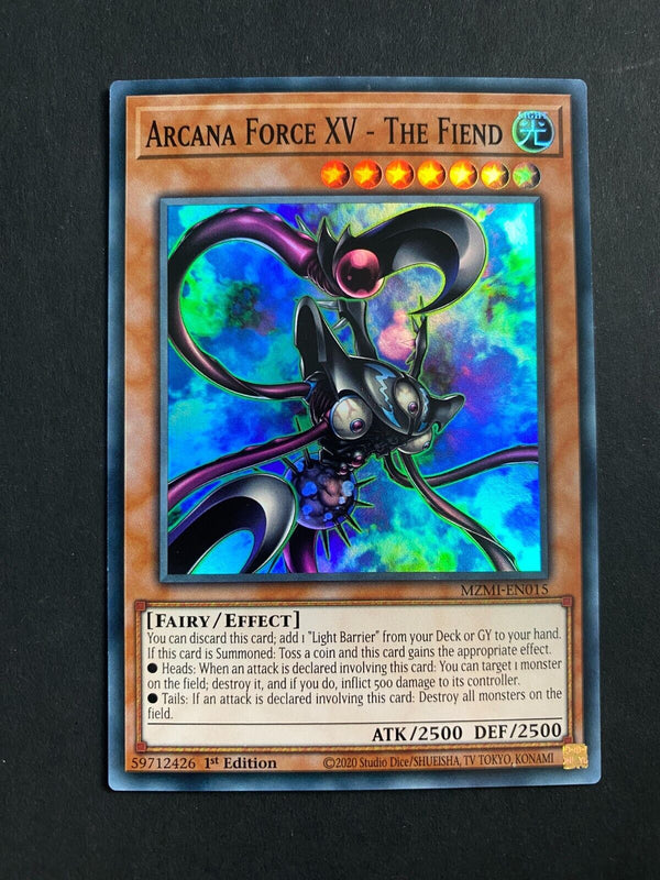 Yugioh Arcana Force XV - The Fiend MZMI-EN015 Super Rare 1st Edition NM