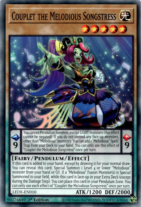 Yugioh Couplet the Melodious Songstress LEDE-EN010 Common 1st Edition NM