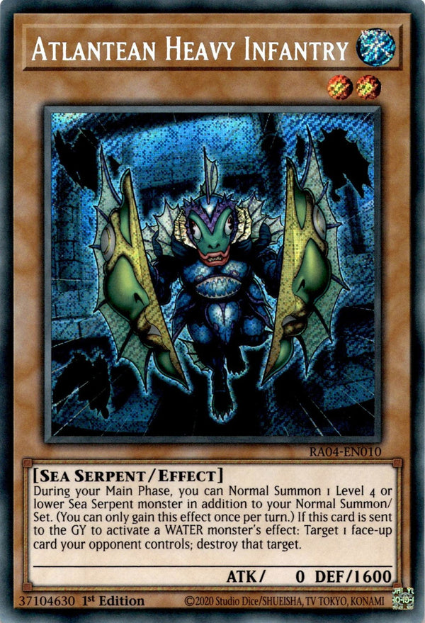 Yugioh Atlantean Heavy Infantry RA04-EN010 Secret Rare 1st Edition NM