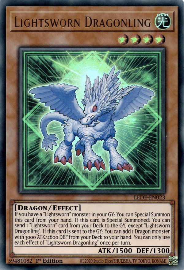 Yugioh Lightsworn Dragonling LEDE-EN023 Ultra Rare 1st Edition NM
