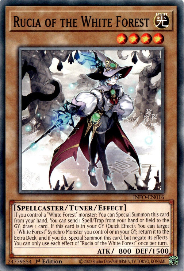 Yugioh Rucia of the White Forest INFO-EN016 Common 1st Edition NM