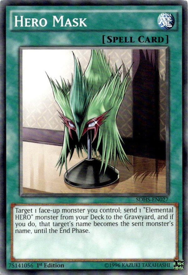 Yugioh Hero Mask SDHS-EN027 Common 1st Edition VLP/NM