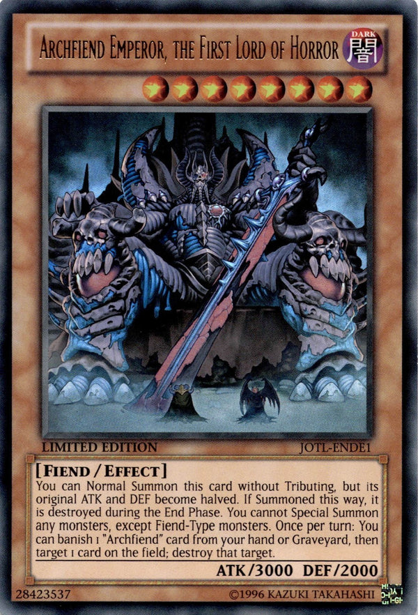 Yugioh Archfiend Emperor, the First Lord of Horror JOTL-ENDE1 Ultra Rare VLP/NM