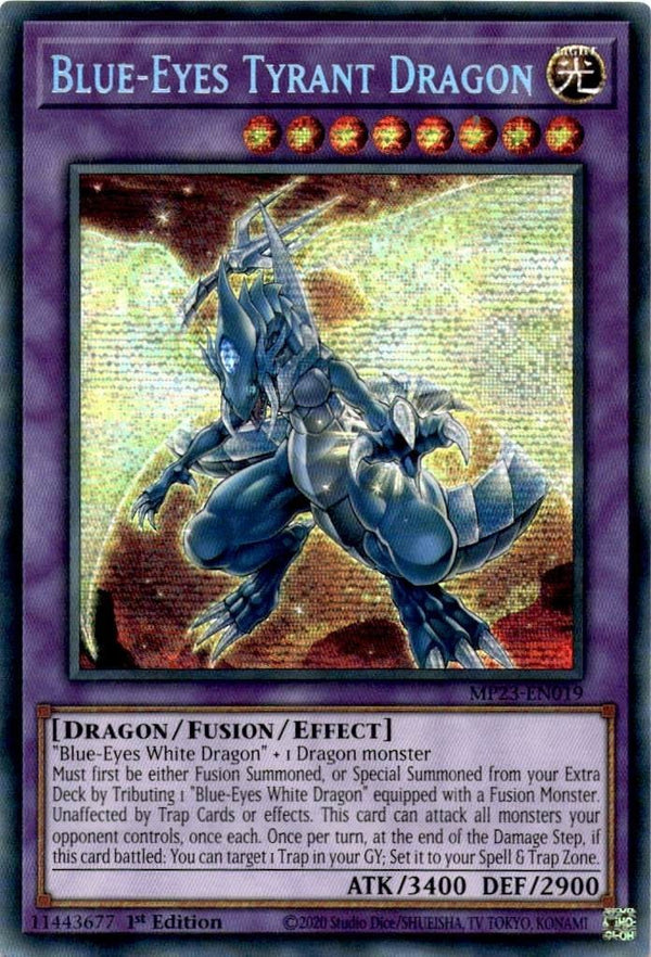 Yugioh Blue-Eyes Tyrant Dragon MP23-EN019 Secret Rare 1st Edition NM