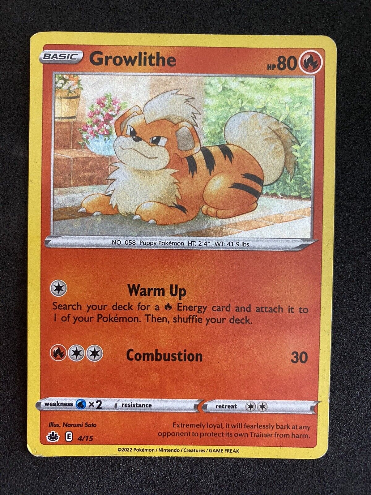 Pokemon Growlithe 4/15 Mcdonald's 2022 Holo MP