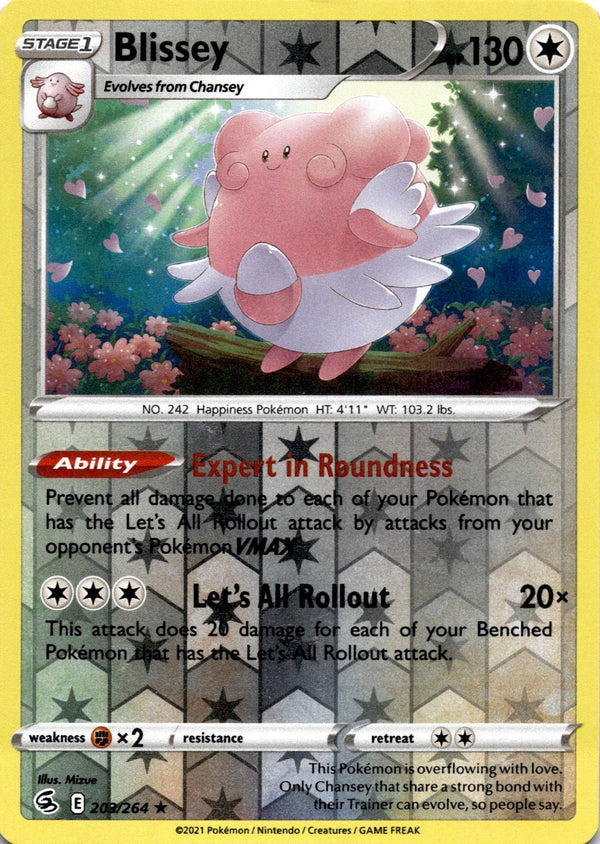 Pokemon Blissey 203/264 Fusion Strike Reverse Holo VLP/NM