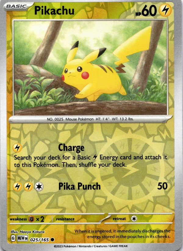 Pokemon Pikachu 025/165 Pokemon 151 Reverse Holo NM