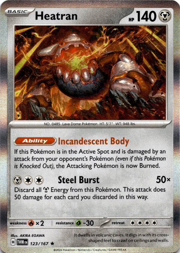 Pokemon Heatran 123/167 Twilight Masquerade Holo NM
