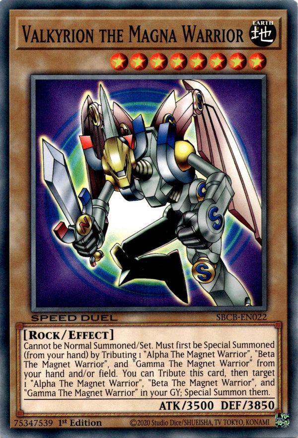 Yugioh Valkyrion the Magna Warrior SBCB-EN022 Speed Duel Common 1st Edition NM