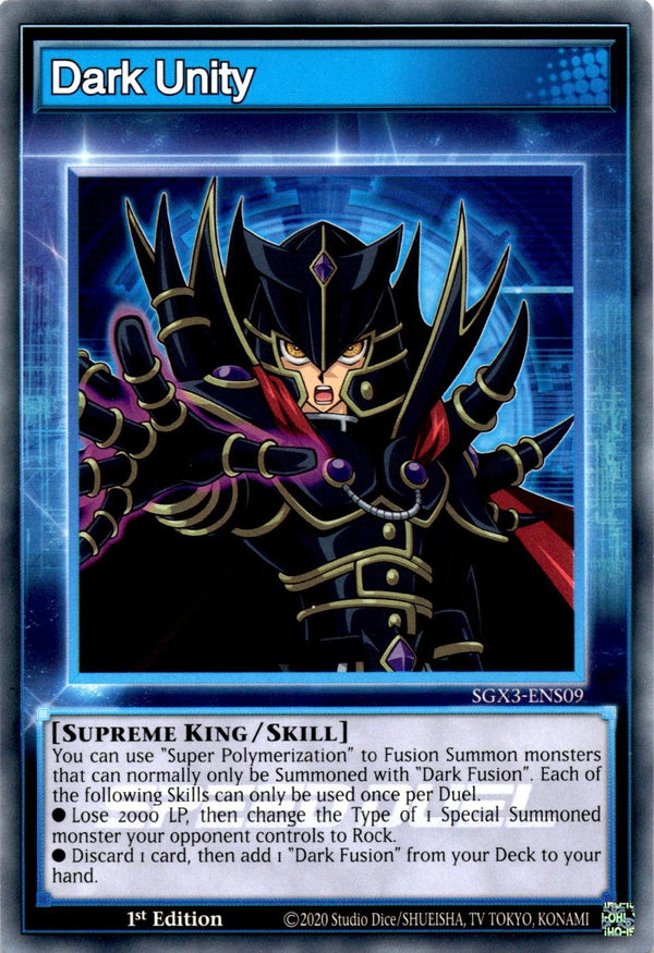 Yugioh Dark Unity SGX3-ENS09 Speed Duel Common 1st Edition NM