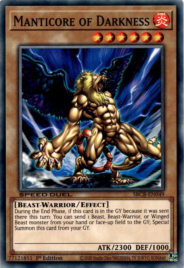 Yugioh Manticore of Darkness SBCB-EN049 Speed Duel Common 1st Edition NM