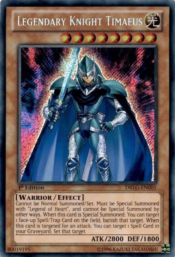 Yugioh Legendary Knight Timaeus DRLG-EN001 Secret Rare 1st Edition NM