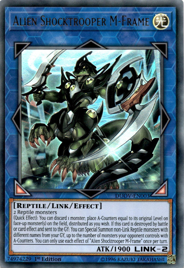 Yugioh Alien Shocktrooper M-Frame DUOV-EN003 Ultra Rare 1st Edition VLP/NM