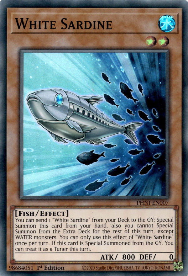 Yugioh White Sardine PHNI-EN007 Super Rare 1st Edition NM