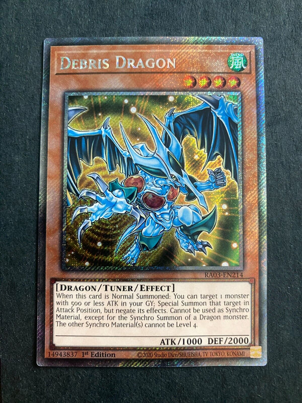 Yugioh Debris Dragon RA03-EN214 Platinum Secret Rare 1st Edition NM