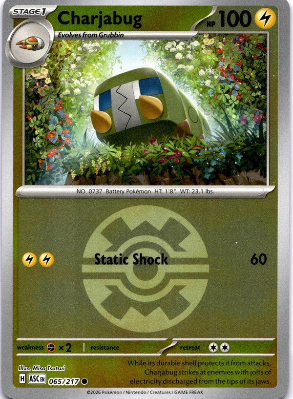 Pokemon Charjabug 065/217 Ascended Heroes Quick Ball Reverse Holo NM