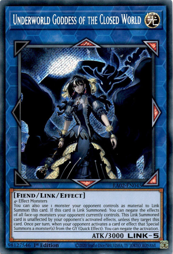 Yugioh Underworld Goddess of the Closed World RA02-EN045 Secret Rare 1st Ed LP