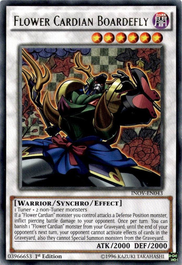 Yugioh Flower Cardian Boardefly INOV-EN043 Rare 1st Edition LP/NM