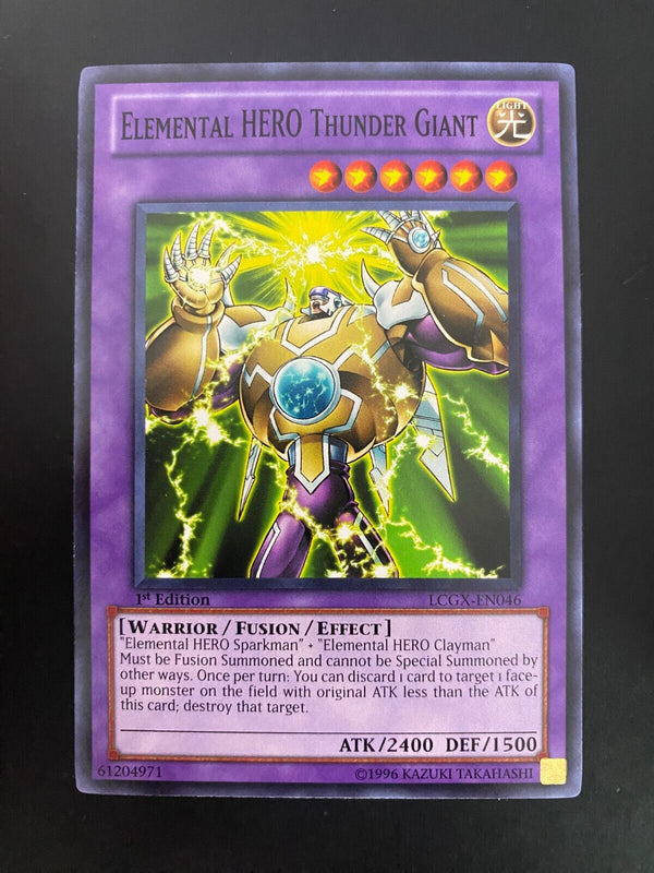 Yugioh Elemental Hero Thunder Giant LCGX-EN046 Common 1st Edition NM/MINT