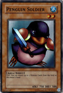 Yugioh Penguin Soldier SDJ-022 Super Rare Unlimited Edition DAMAGED (CREASES)