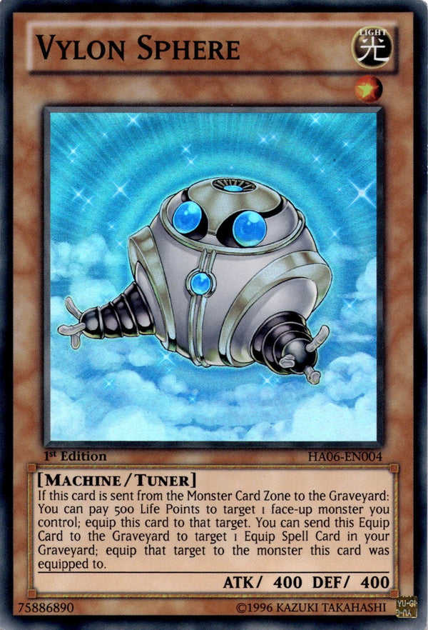 Yugioh Vylon Sphere HA06-EN004 Super Rare 1st Edition MP