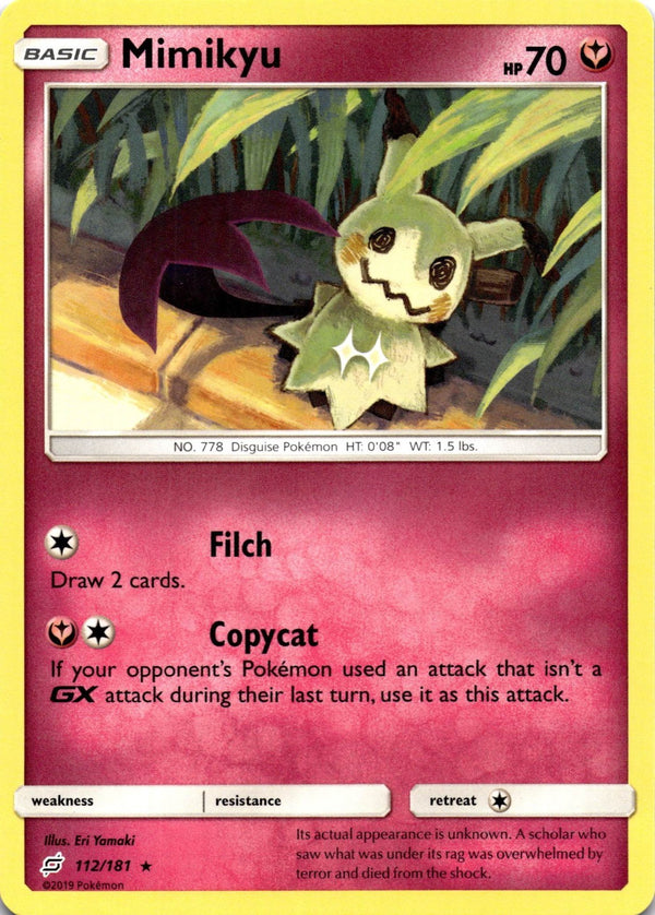 Pokemon Mimikyu 112/181 Team Up Non Holo NM