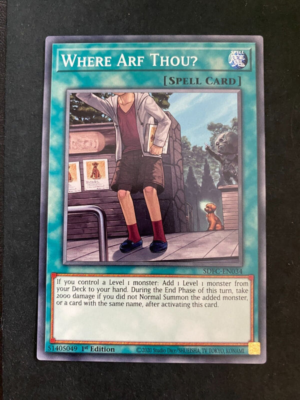 Yugioh Where Arf Thou? SDFC-EN034 Common 1st Edition NM